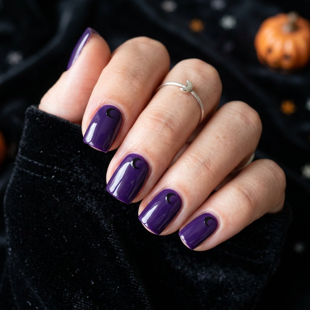 35 Purple Halloween Nails Ideas That Steal the Spotlight 2026 25 Purple Squoval Halloween Nails Ideas