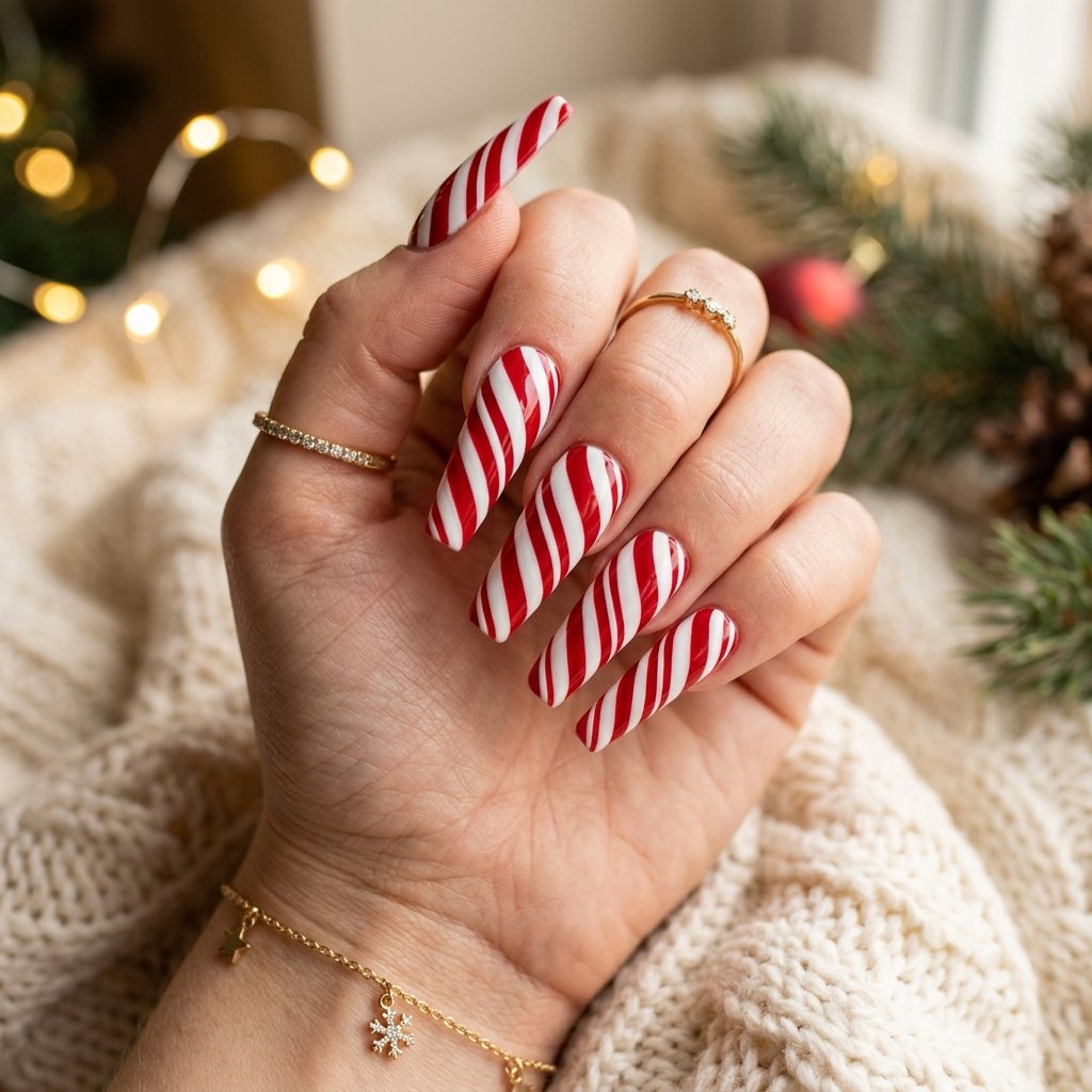 35 Red and White Christmas Nails Ideas to Inspire Your Holiday Look 30 Red and White Acrylic Christmas Nails