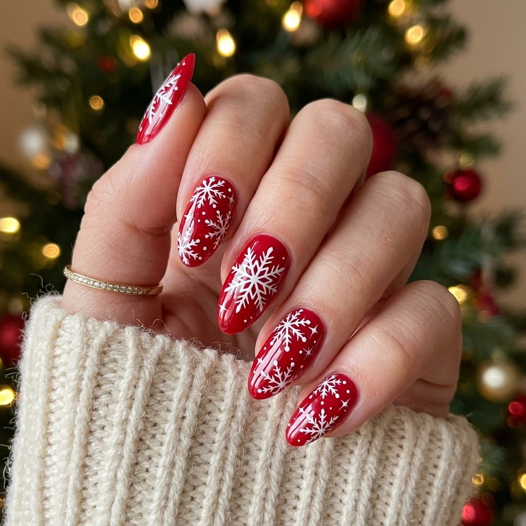 35 Red and White Christmas Nails Ideas to Inspire Your Holiday Look 29 Red and White Gel Christmas Nails