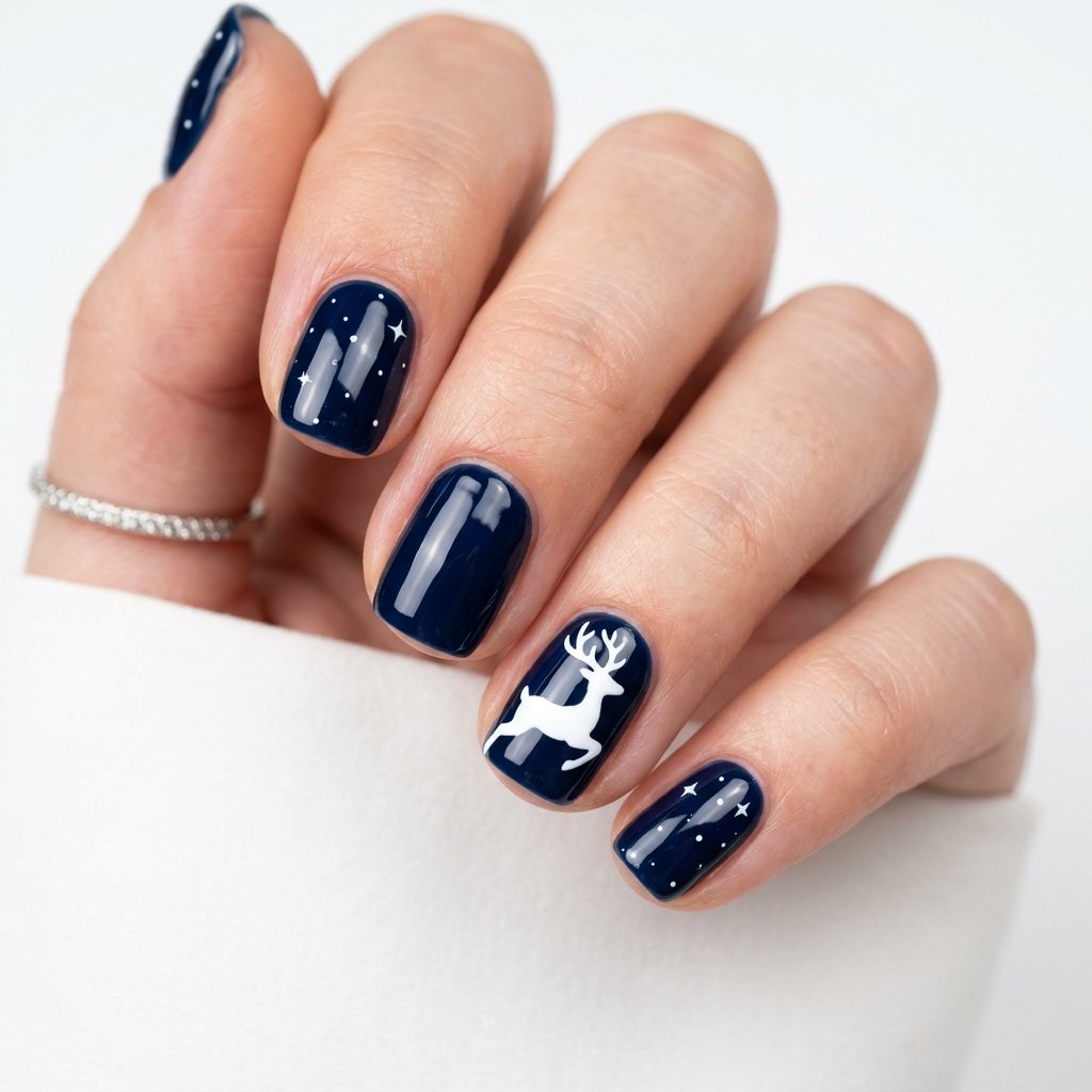 25 Reindeer Nails Ideas That Will Make Your Holiday Manicure Truly Magical 8 Simple Reindeer Nail Stamps