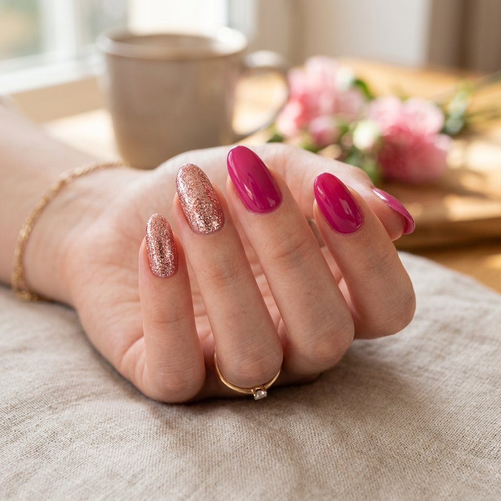 Rose Gold and Magenta Mix