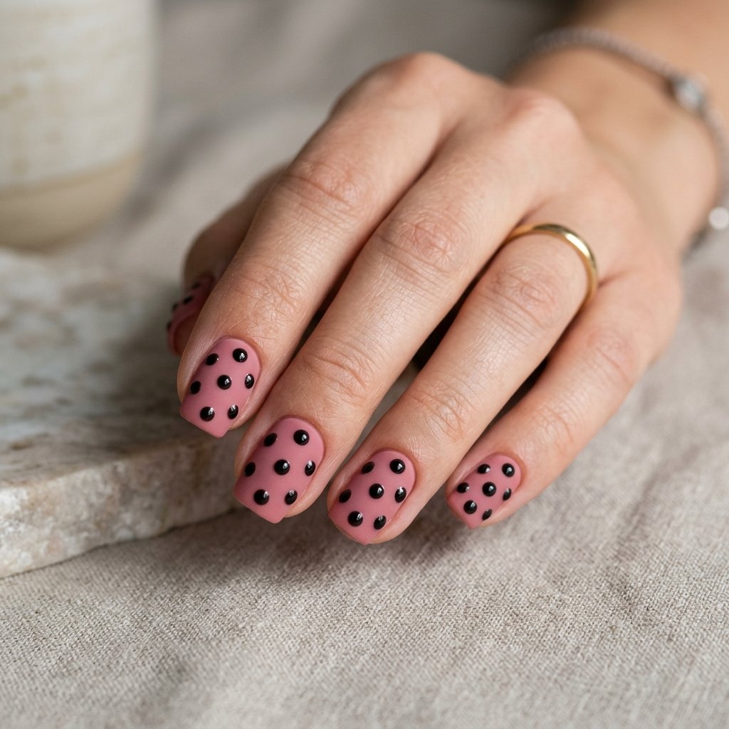 Matte Rose with Glossy Spots