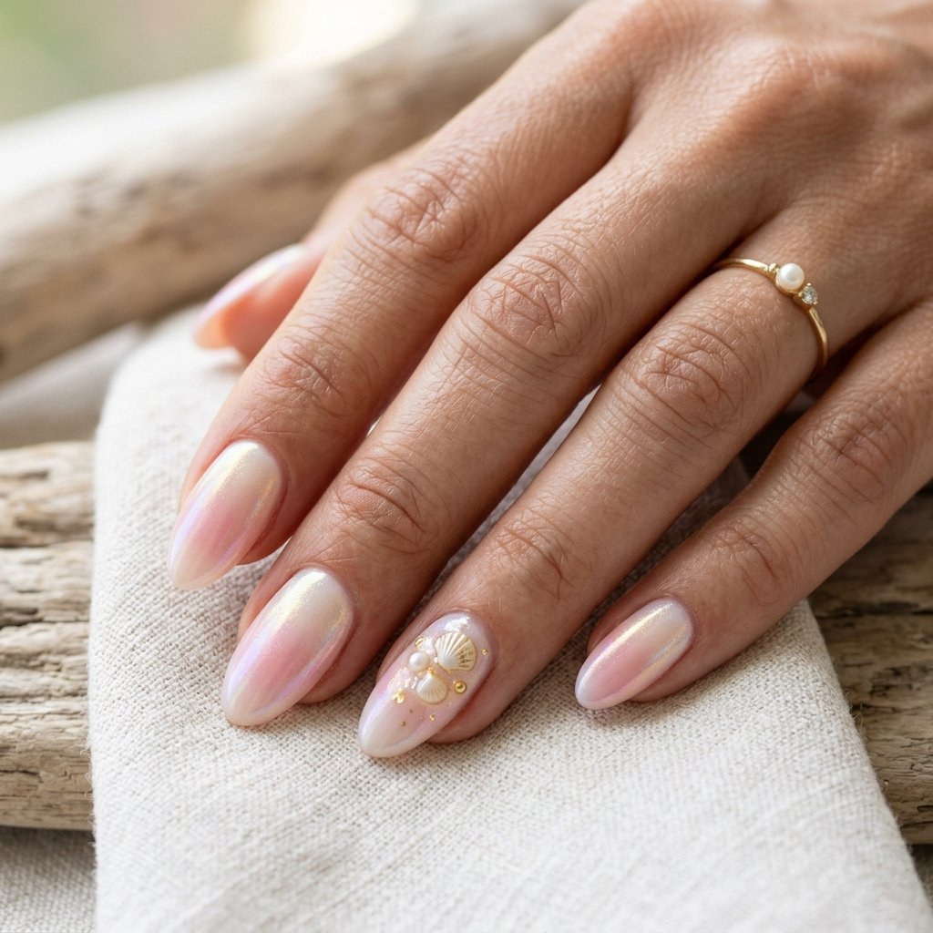 Seashell Ombre Nails