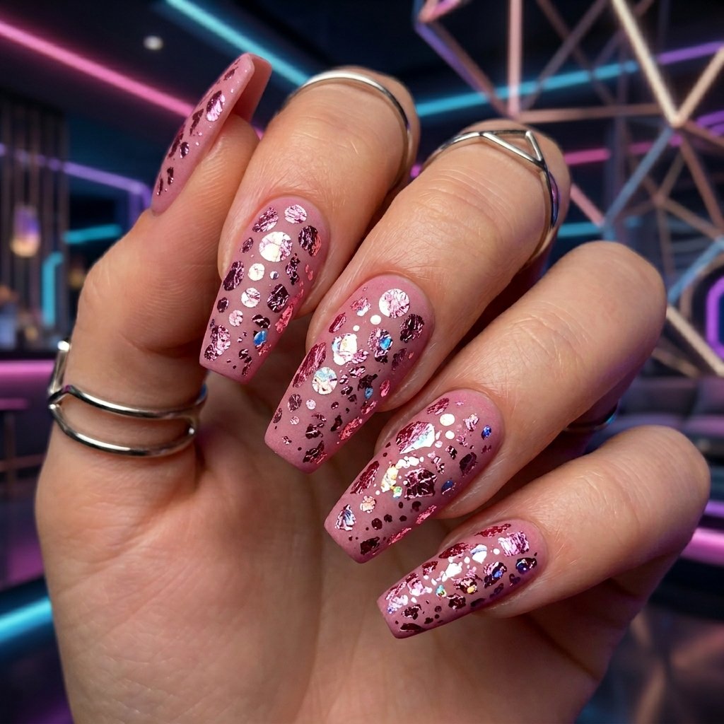 Shimmering Pink Foil Dotted Patterns