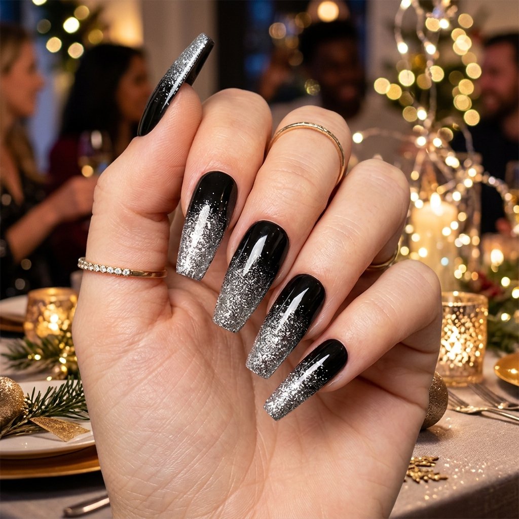 Bold Silver Glitter Ombre Gradient