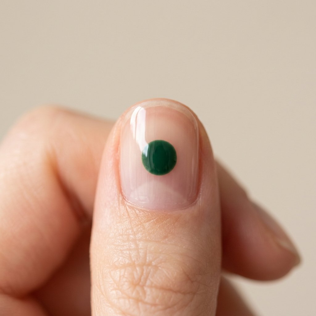 35 Stunning Forest Green Nails Ideas for a Chic Look 2026 34 Minimalist Single Dot