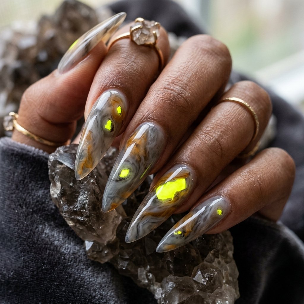 35 Fresh neon yellow nails Ideas for Your Summer Wardrobe 25 Smoky Quartz Transitions Idea