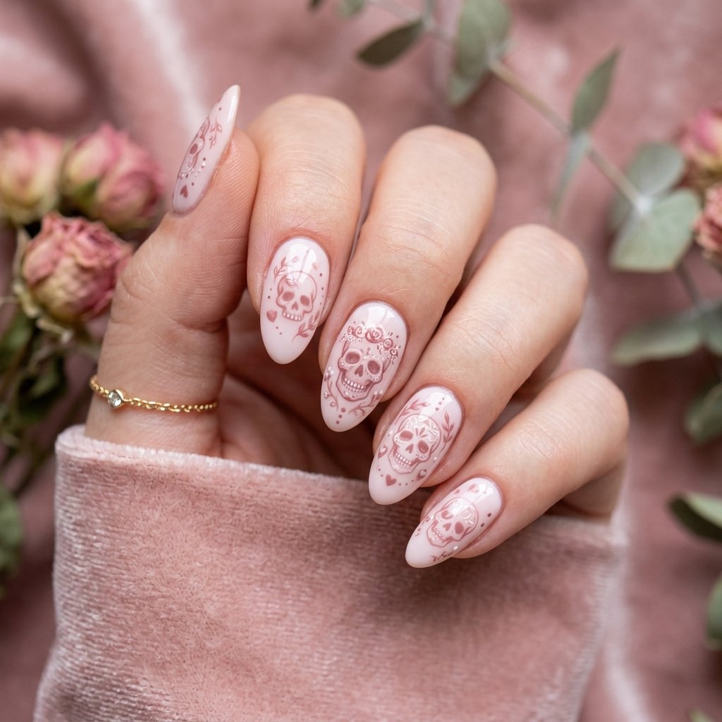 Soft Pink Skull Details