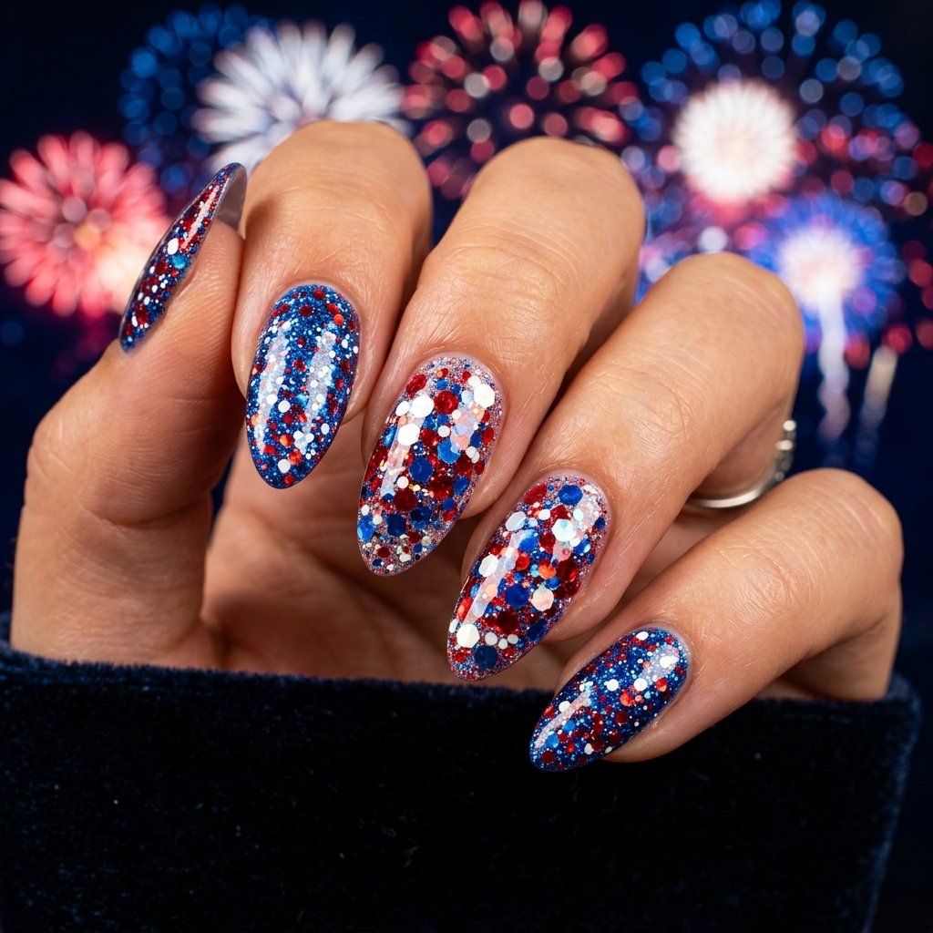 Glitter Fourth of July Nail Ideas