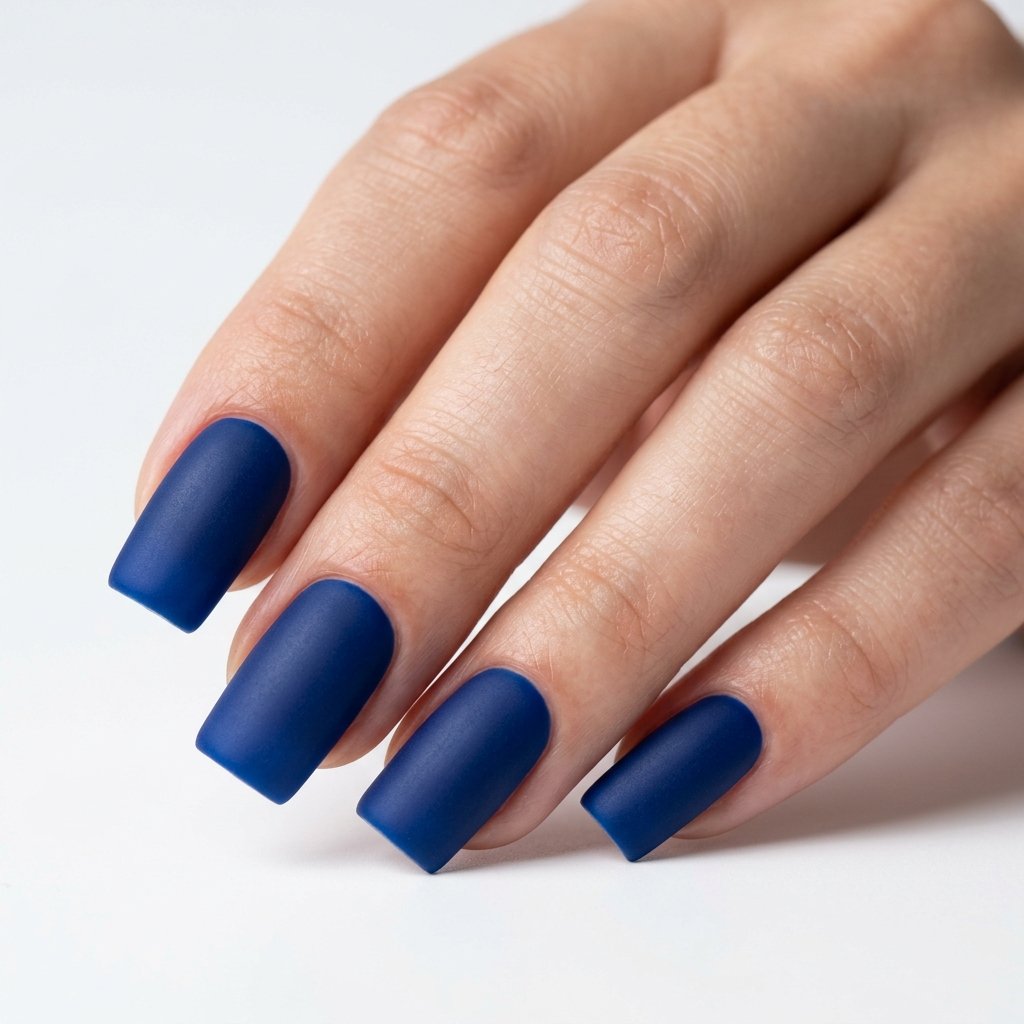 35 Cobalt Blue Nails: Bold, Beautiful and On Trend 2026 7 Cobalt Blue Matte Finish Nails