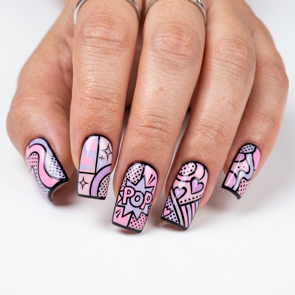 35 Most Gorgeous Cotton Candy Nails to Copy This Season 17 Candy Pop Art Nails