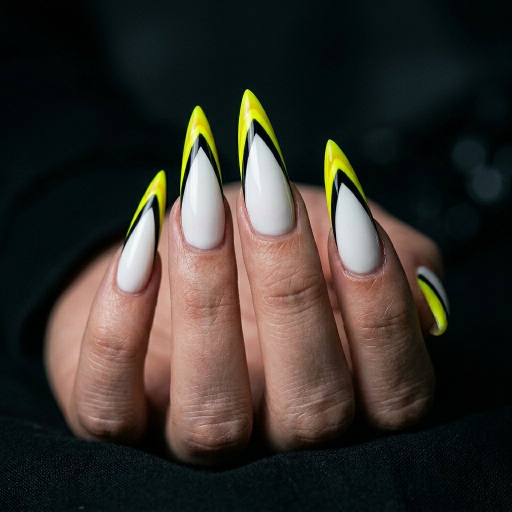 35 Top Most Viral Double French Tip Nails of the Season 2026 19 Stiletto Shape Double Tip