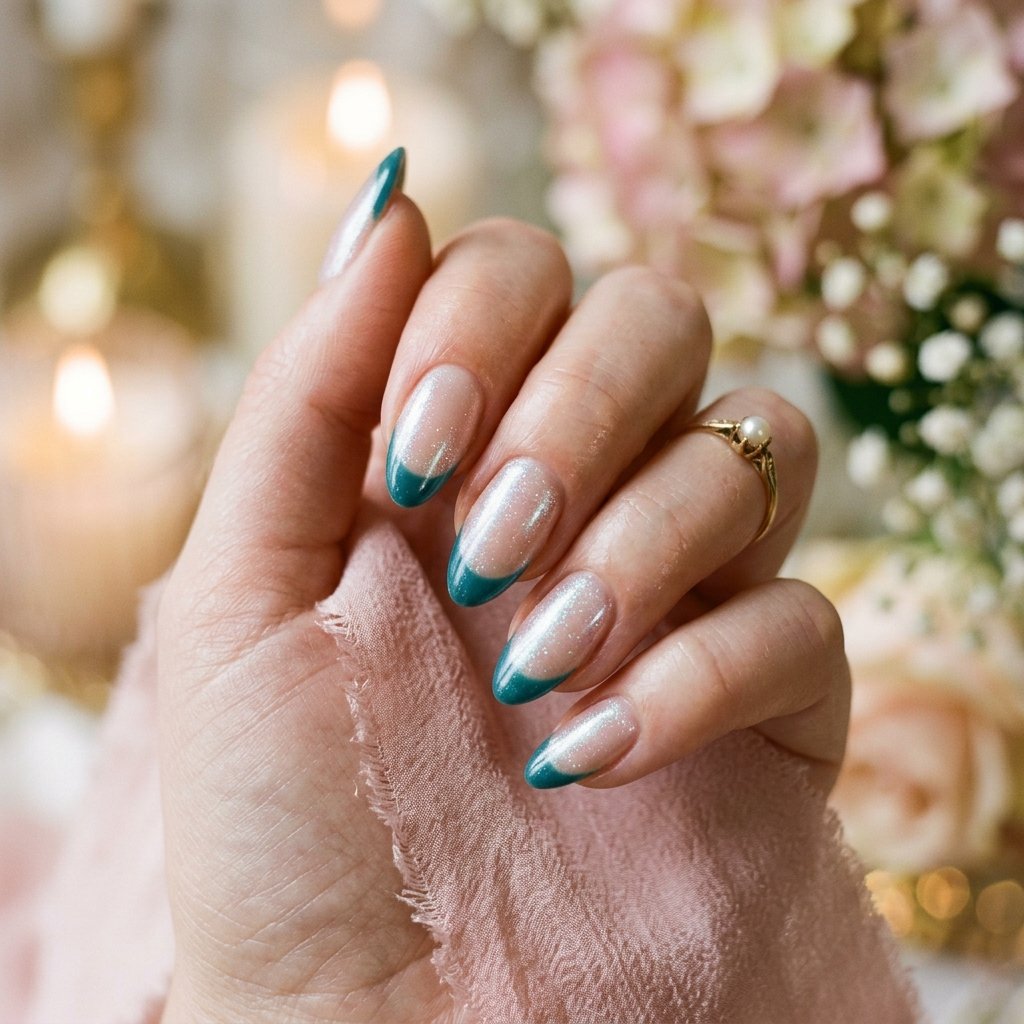 Subtle Teal Shimmer Glaze Overlay