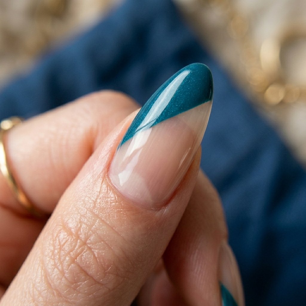 Horizontal Slanted Diagonal Teal Lines