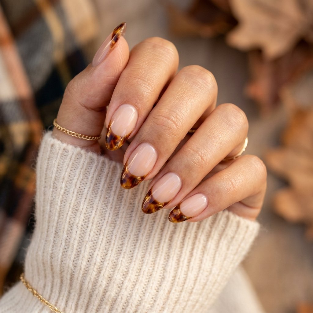 35 Fall French Tip Nails Ideas That Are Trending This Autumn Season 2026 30 Tortoiseshell French Tip Nails