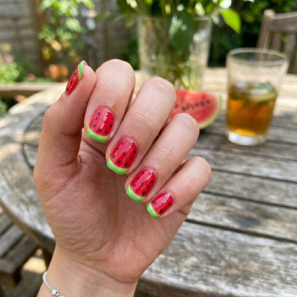 Watermelon Red Nail Designs