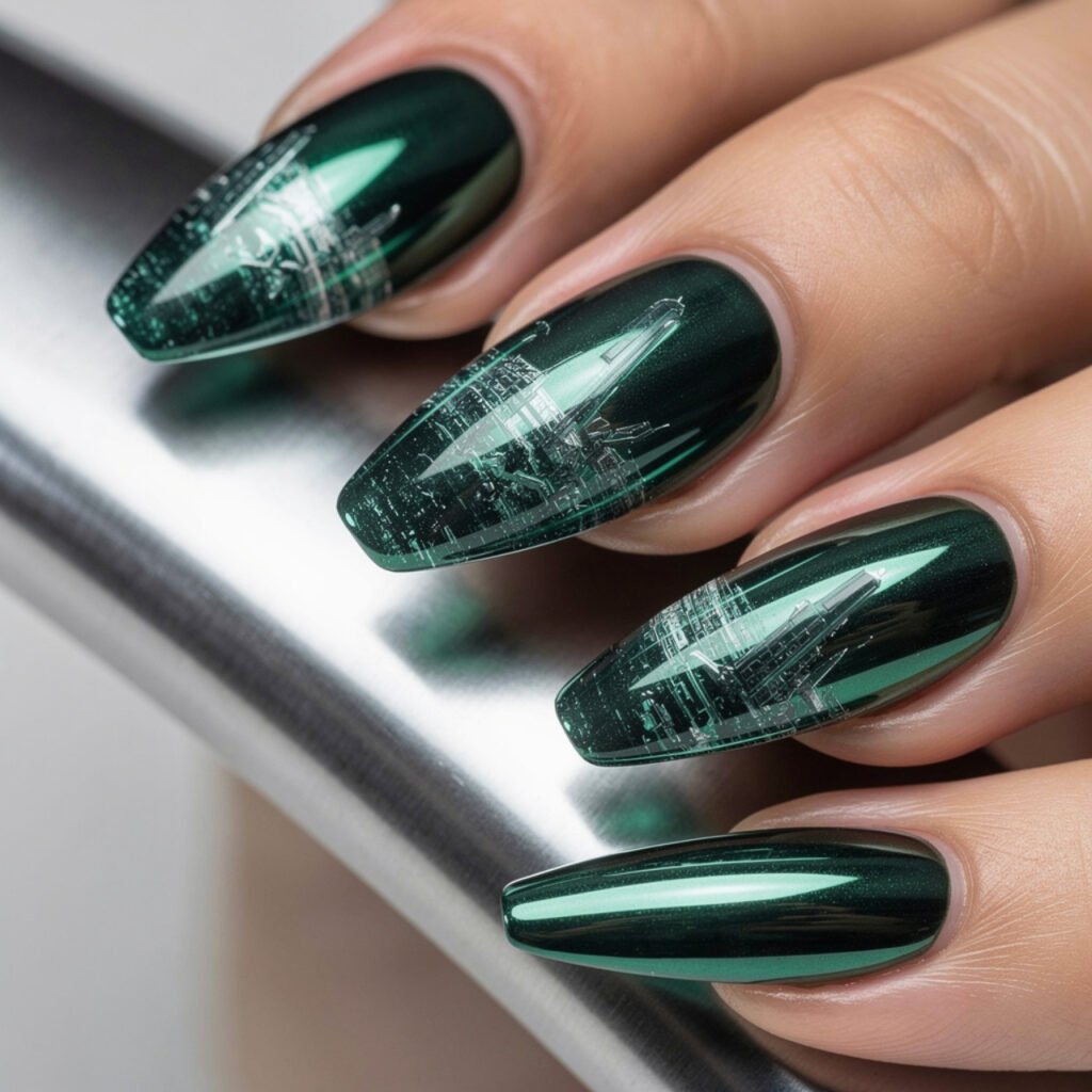 Metallic Spruce Reflections