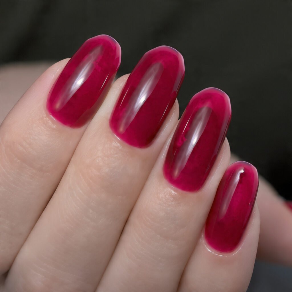 Bold Raspberry Jelly Nails