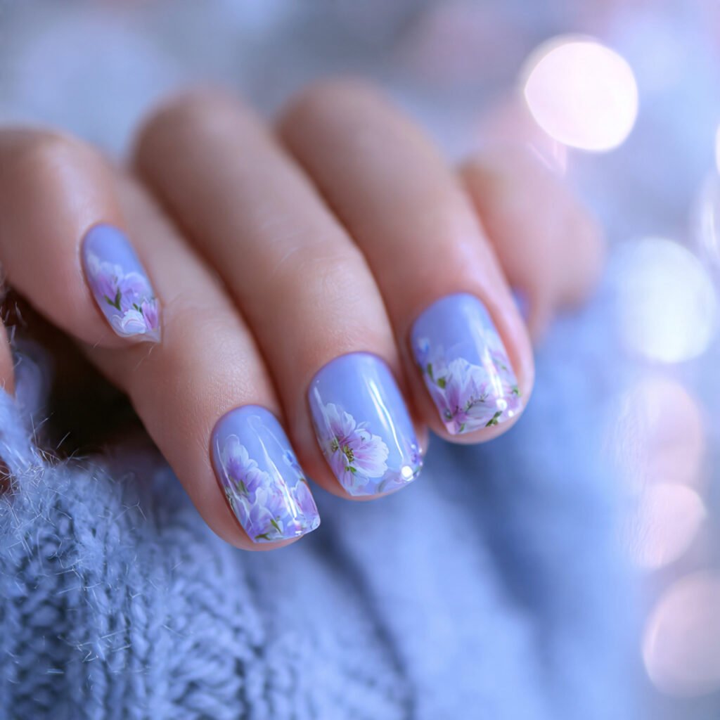 32 Top Blue and White Floral Nail Designs: Elegant Flower Art to Try 30 Dreamy Periwinkle Floral Blends