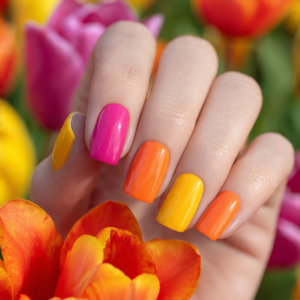 Vibrant Tulip Field Palette Ideas