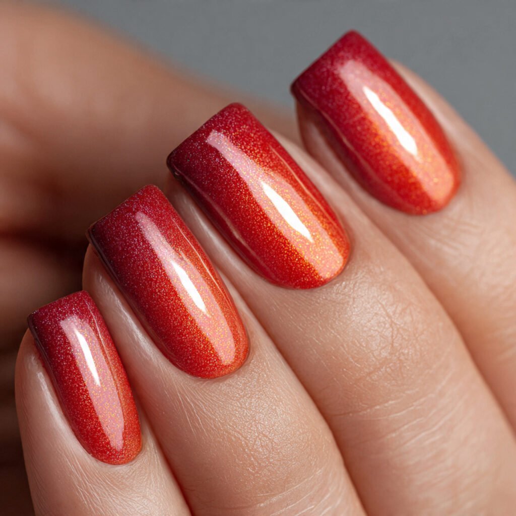 artistic and vibrant close up of nails with a suns