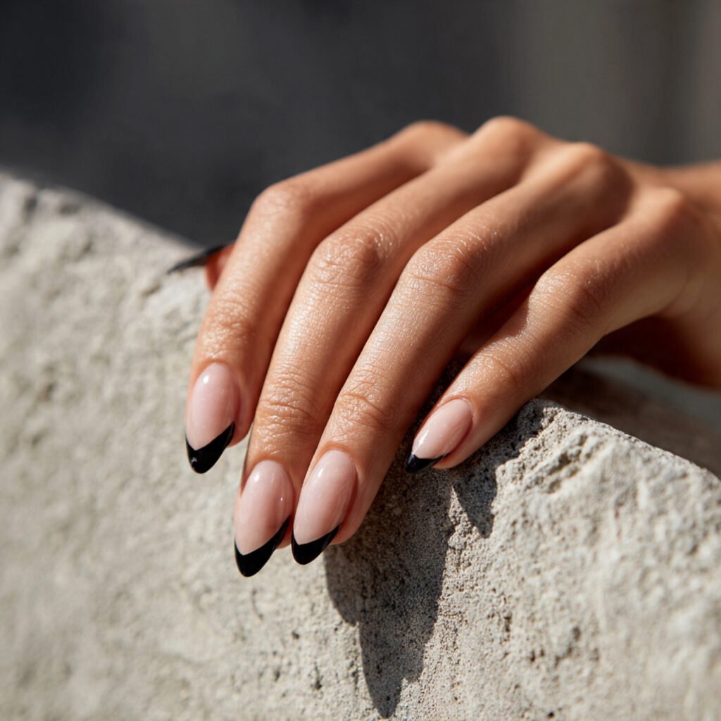 Thick Black French Tip Nail Ideas