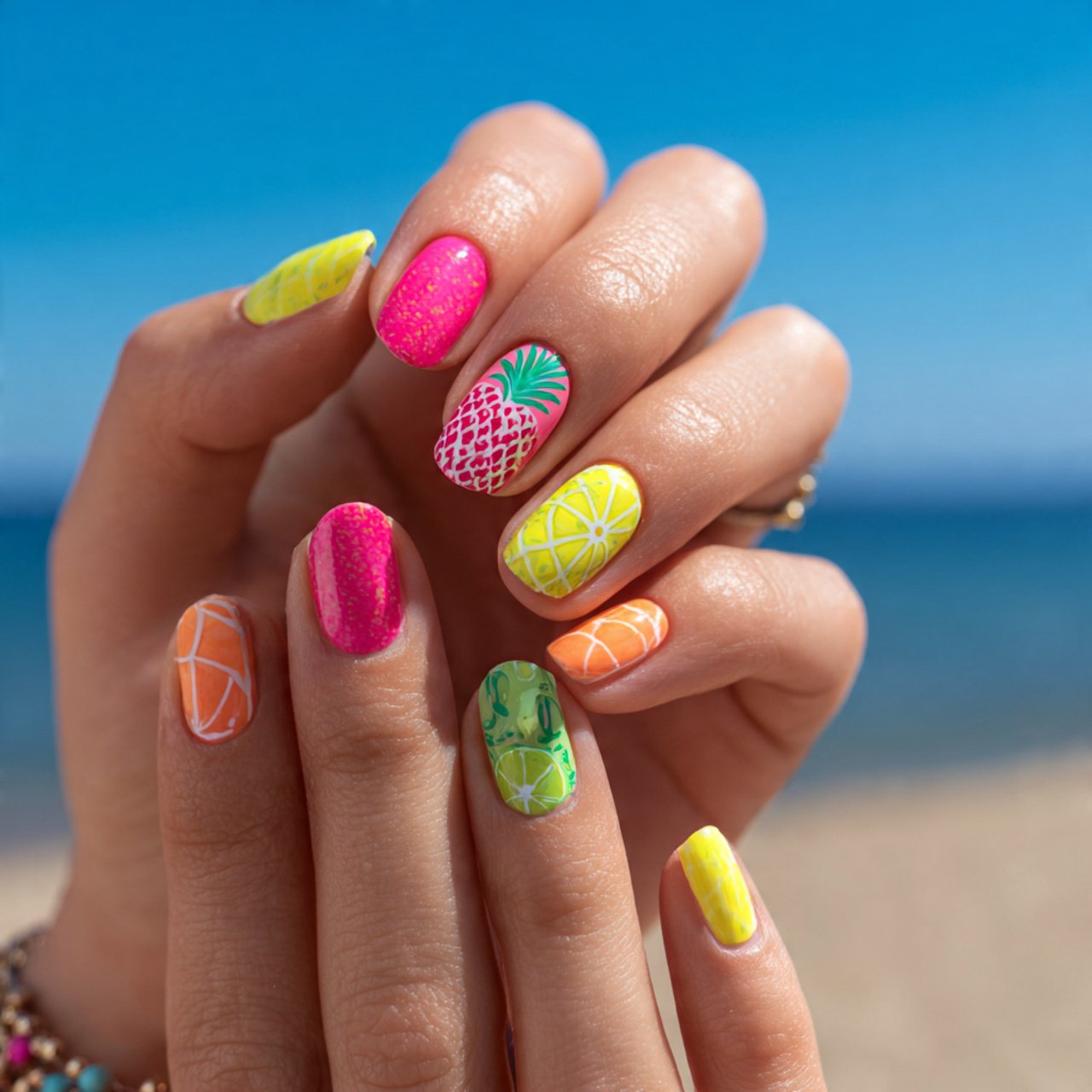 bright summer nails
