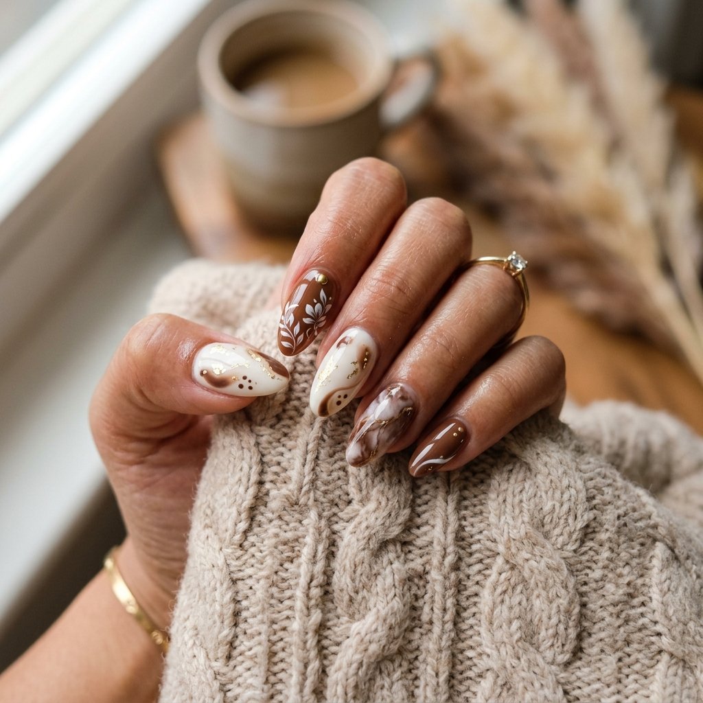 Best Brown and White Nails Ideas to Try
