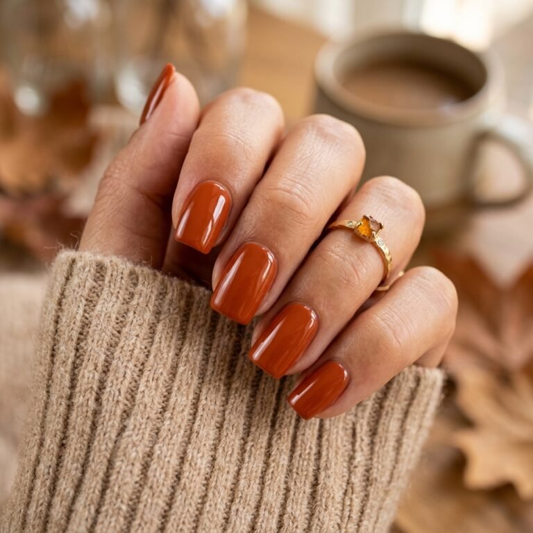 burnt orange nails