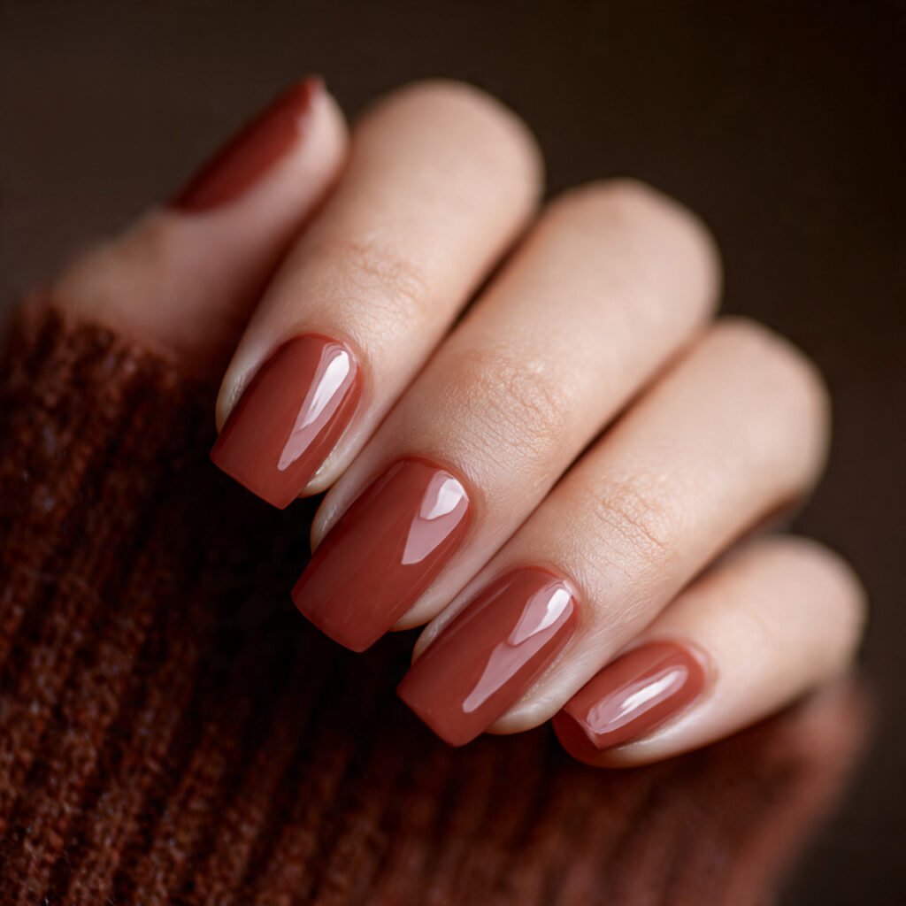 chic square photograph of short nails in a matte t