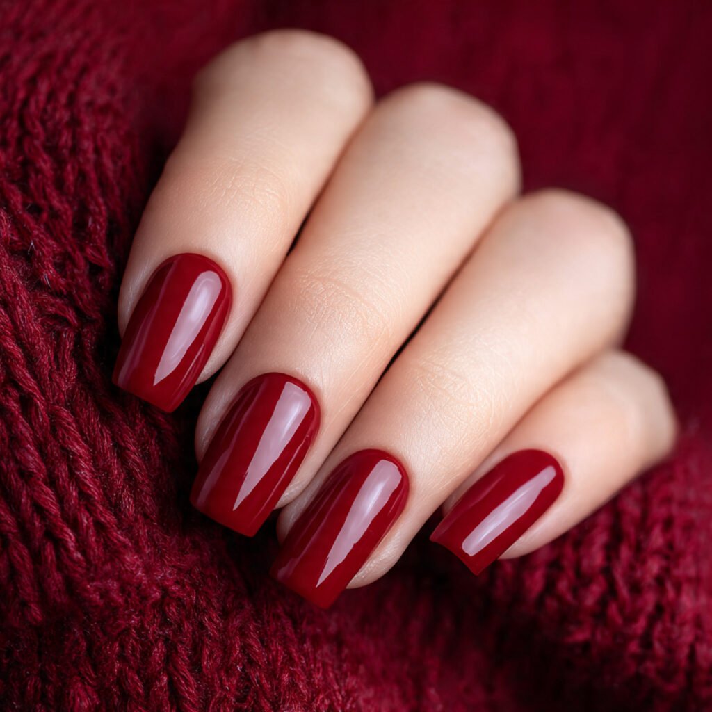 classy square photo of neat nails with a timeless