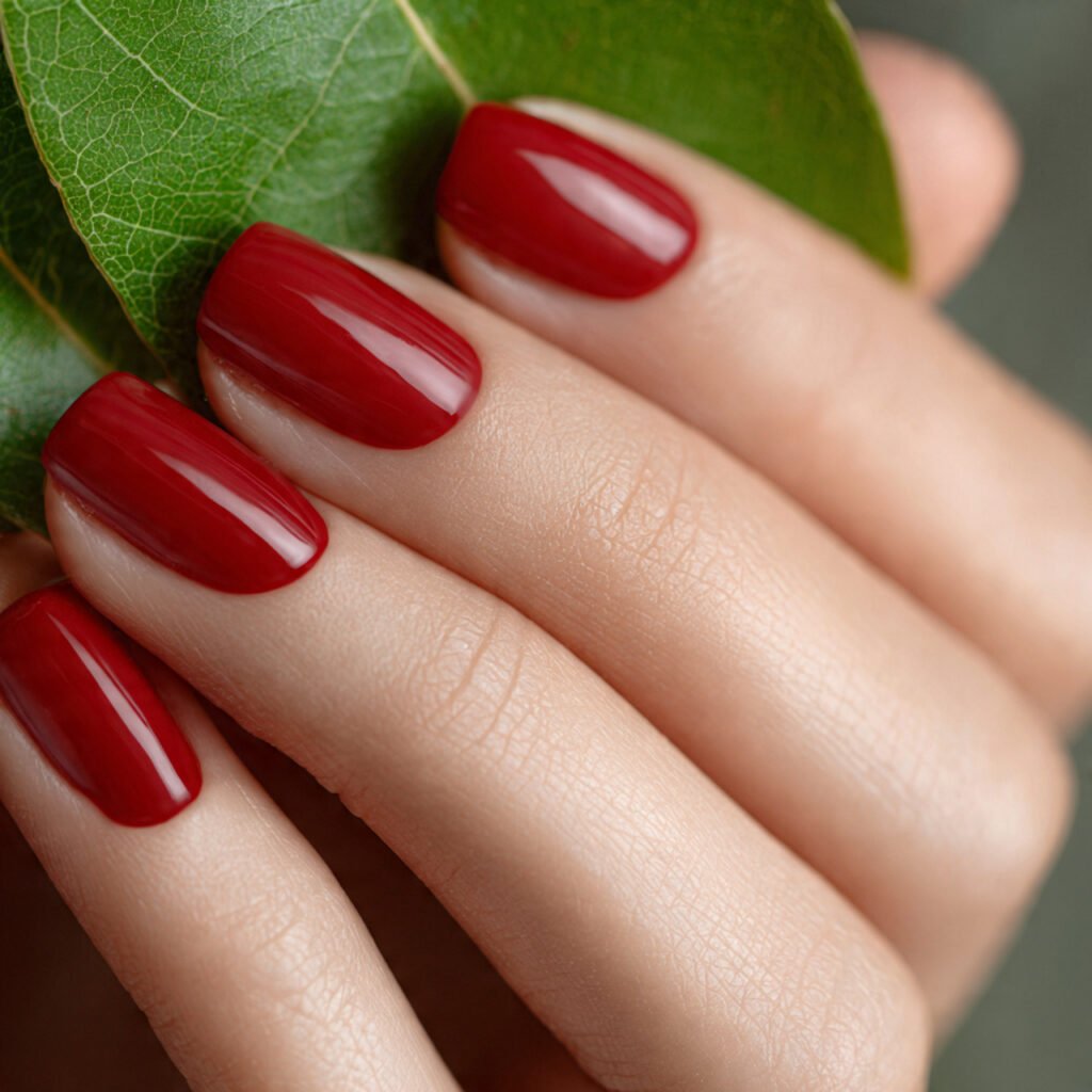 Clean Girl Aesthetic Squoval Cherry