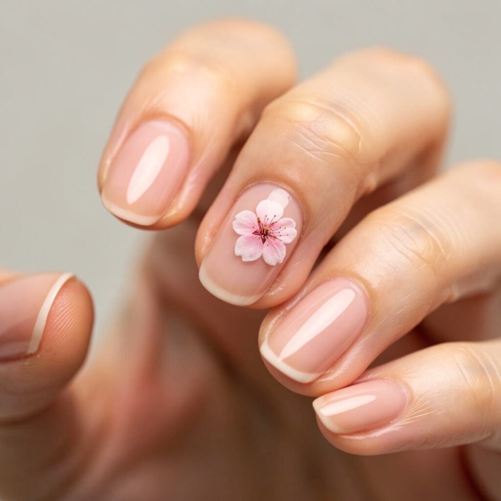 Minimalist Cherry Blossom Nails
