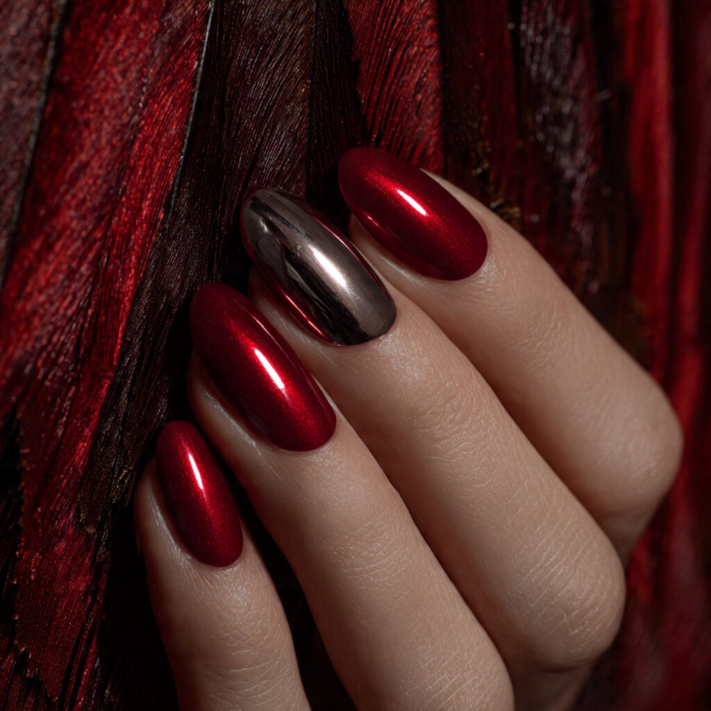 close up of a hand featuring some nails in flat ma