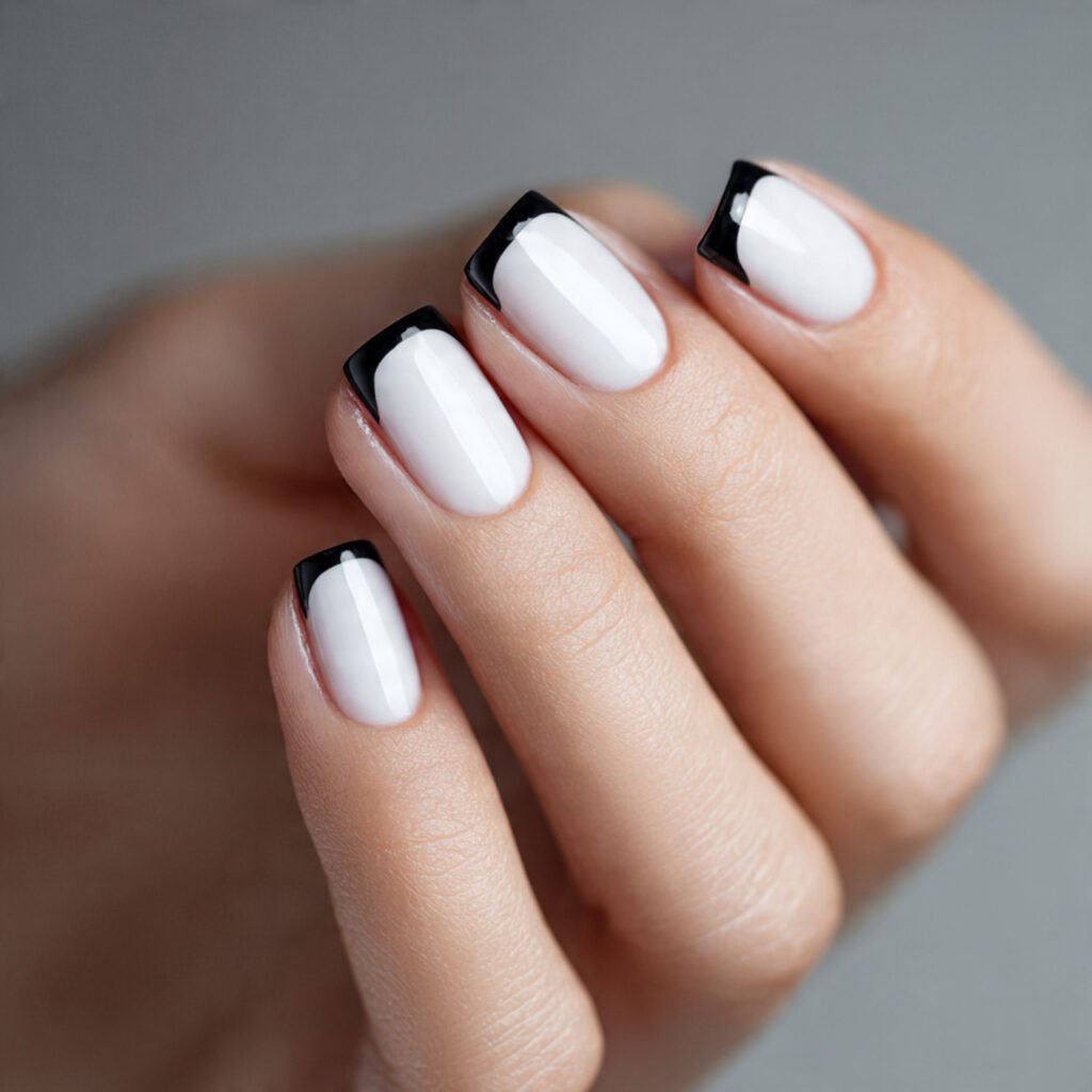 Black and White French Tip Nail Ideas