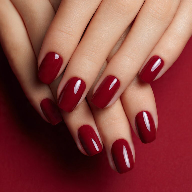 cherry red nails