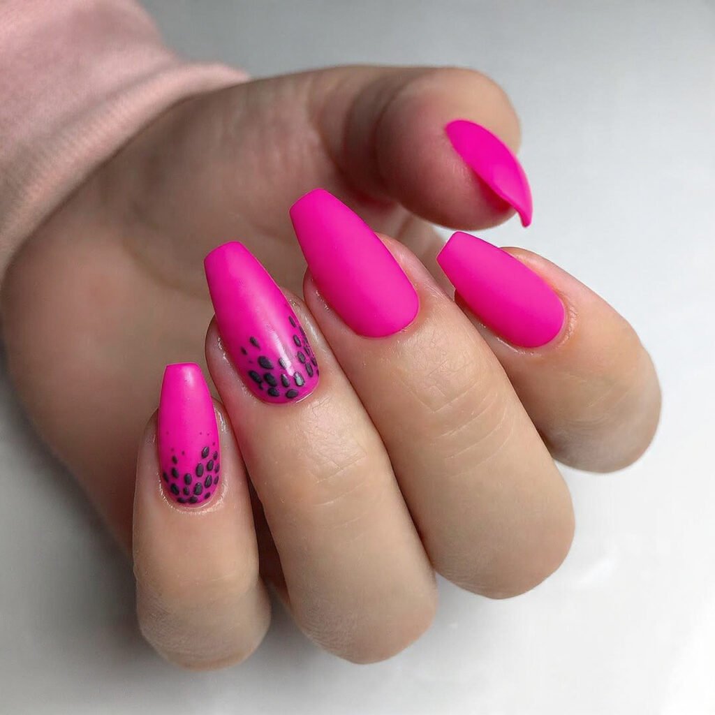 close up square image of chic nails with a high pi