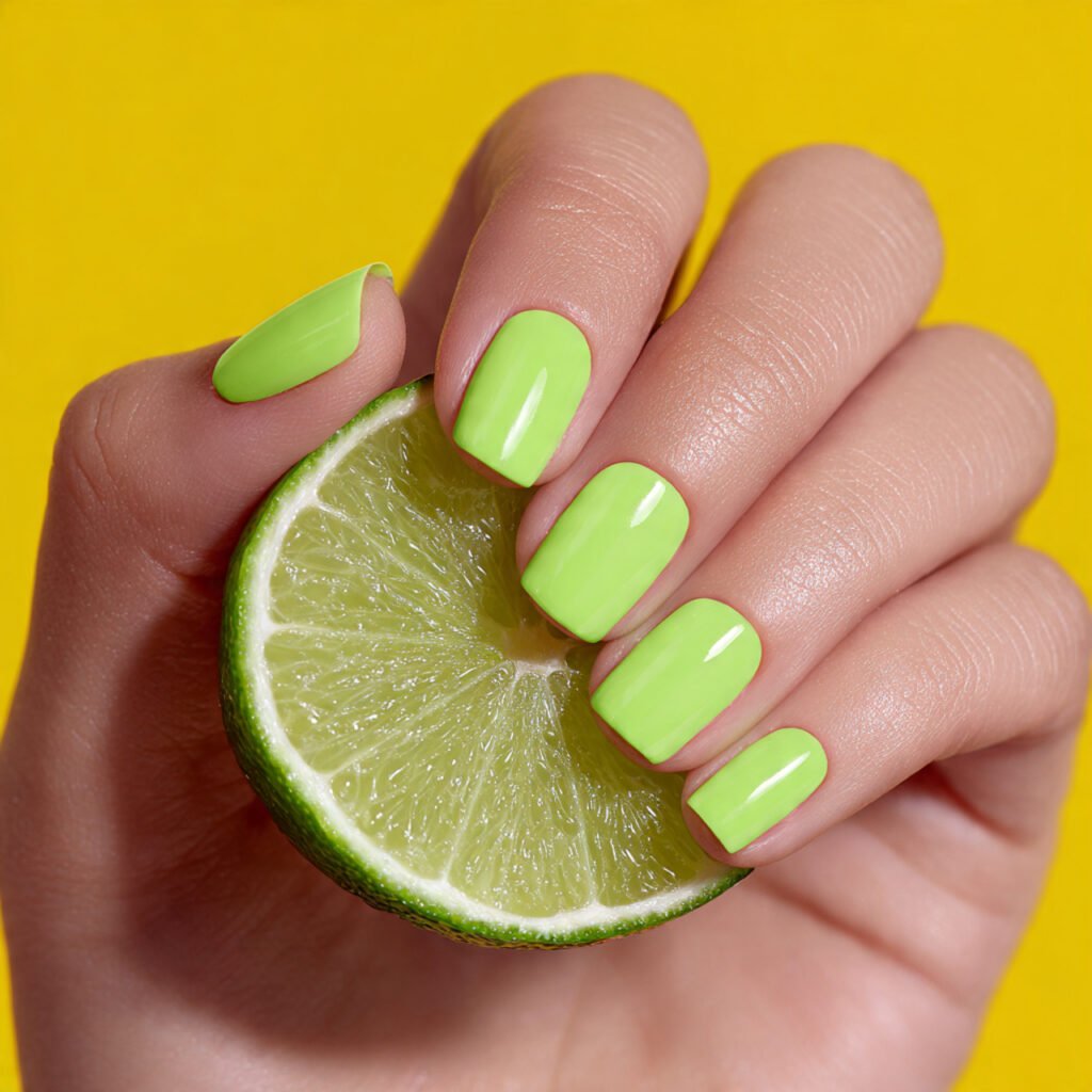 close up square photograph of manicured nails feat