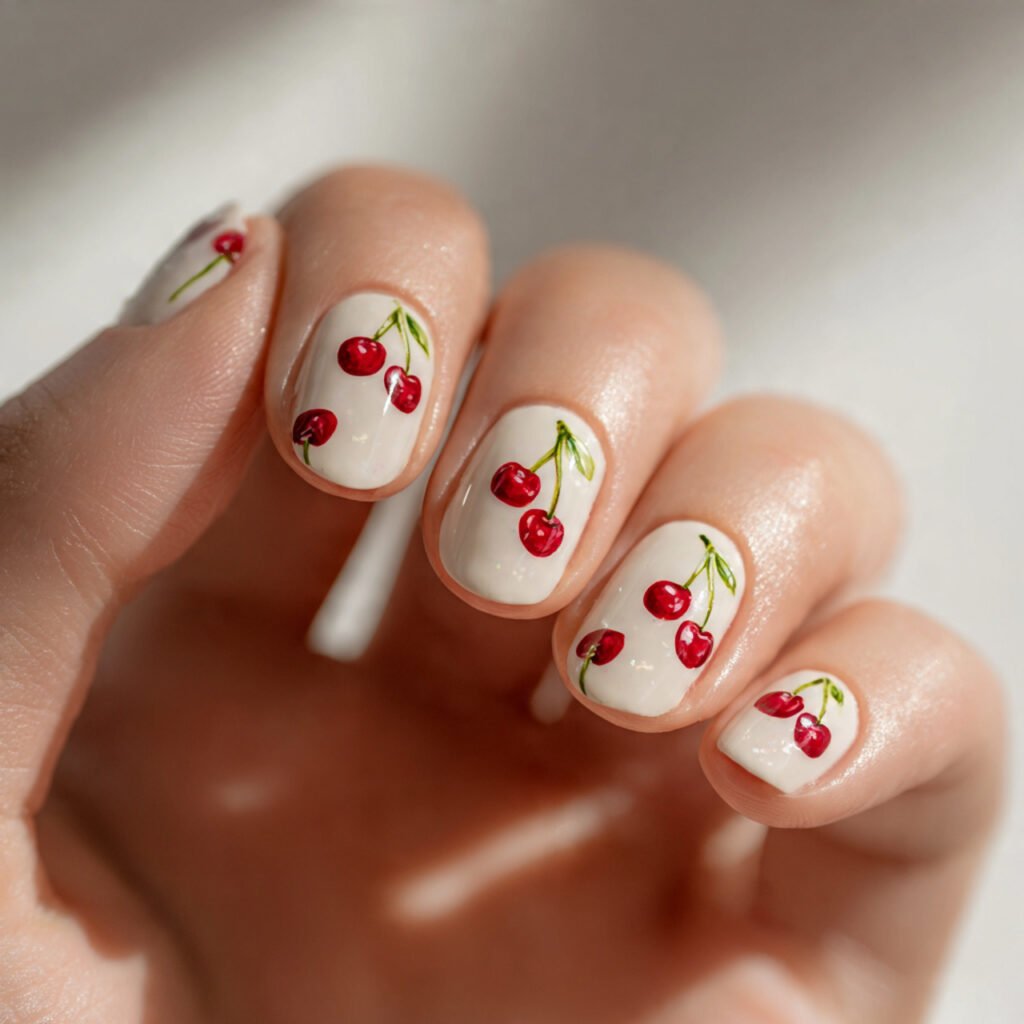 Dainty Hand Painted Cherry Orchard Art
