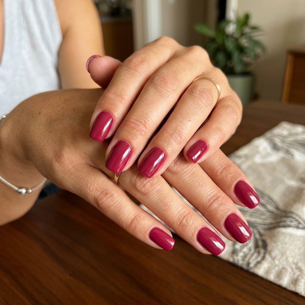 dark pink nails