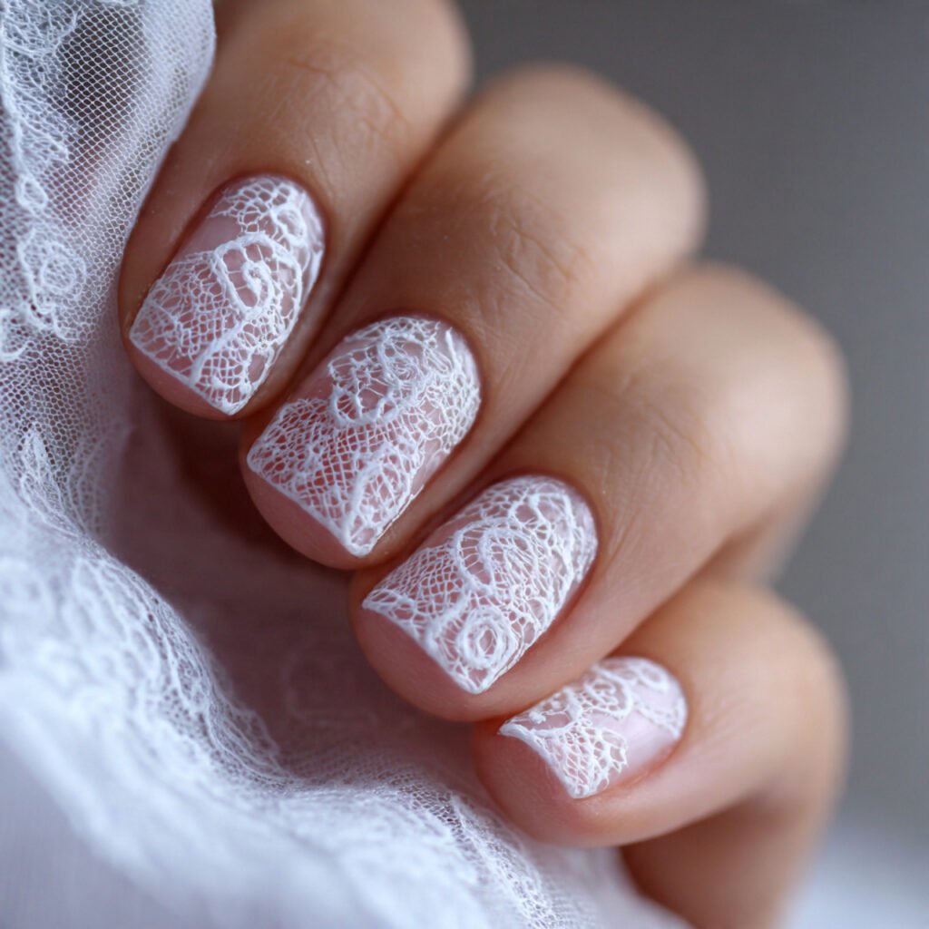 detailed macro shot of delicate white lace pattern