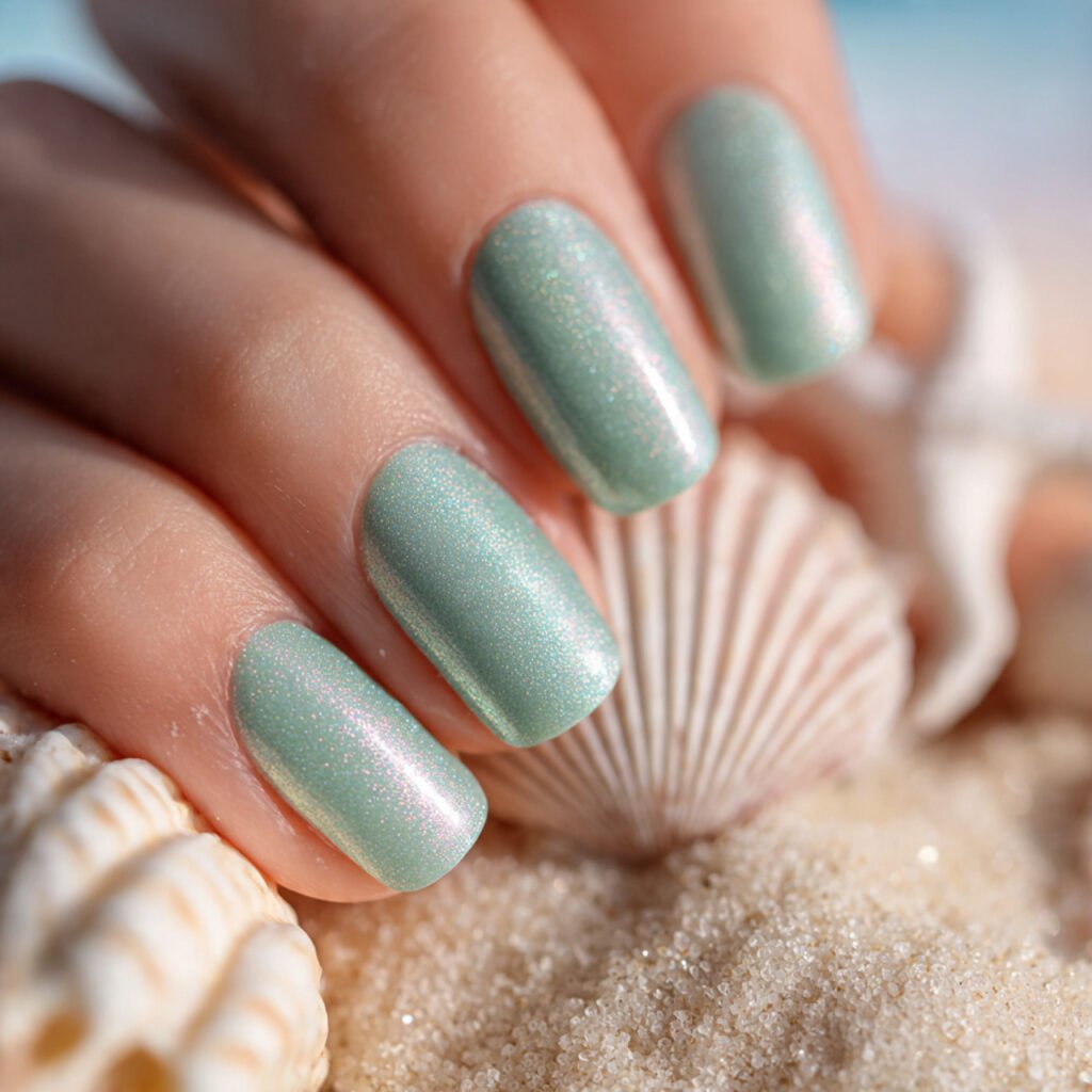 dreamy 11 macro shot of manicured nails with pearl