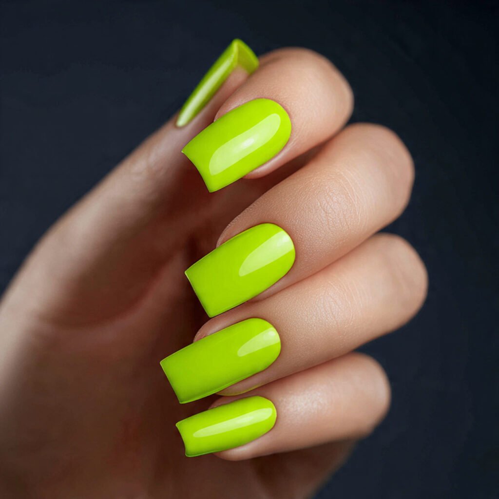 edgy square photograph of squared off nails painte
