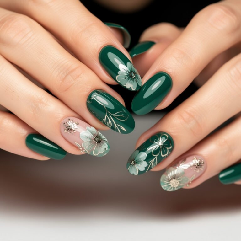 Emerald green nails