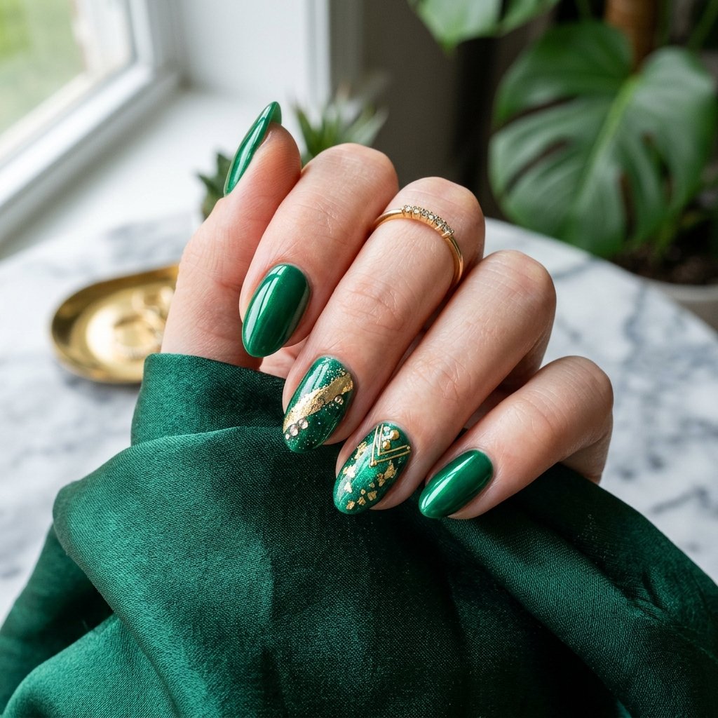 35 Gorgeous Emerald Green Nail Design Ideas for Any Occasion 2026 2 Best Emerald Green Nail Design Ideas to Try