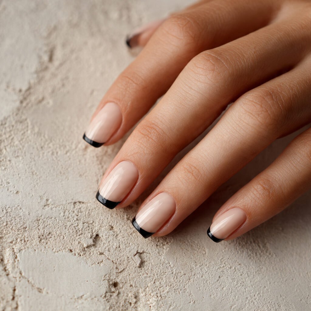 Black Ombre French Tip Nail Ideas