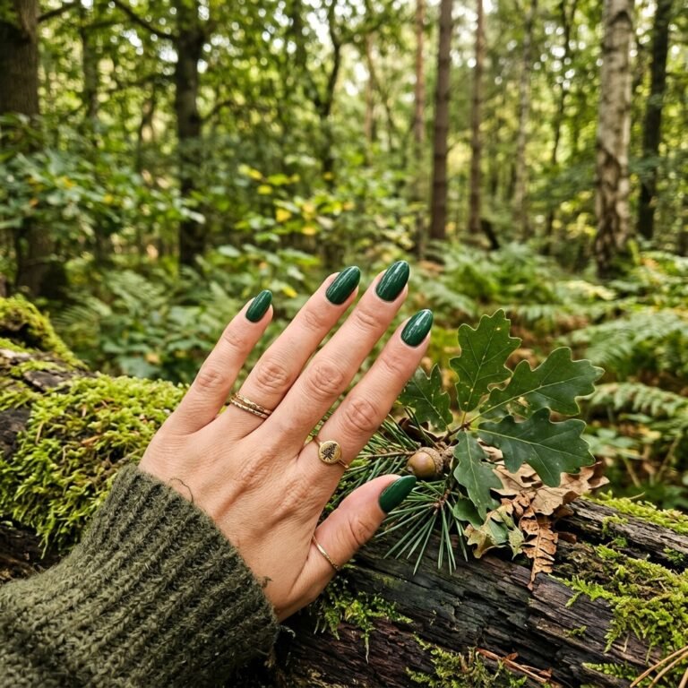forest green nails