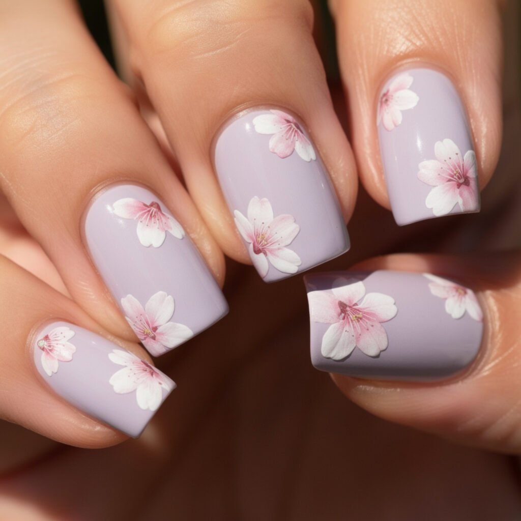 Spring Cherry Blossom Nails