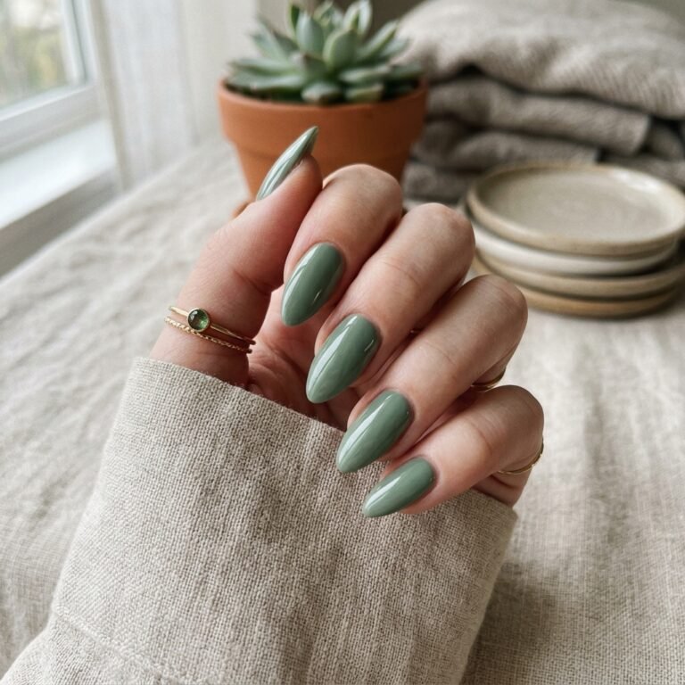 green almond nails