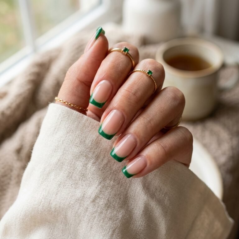 green french tip nails